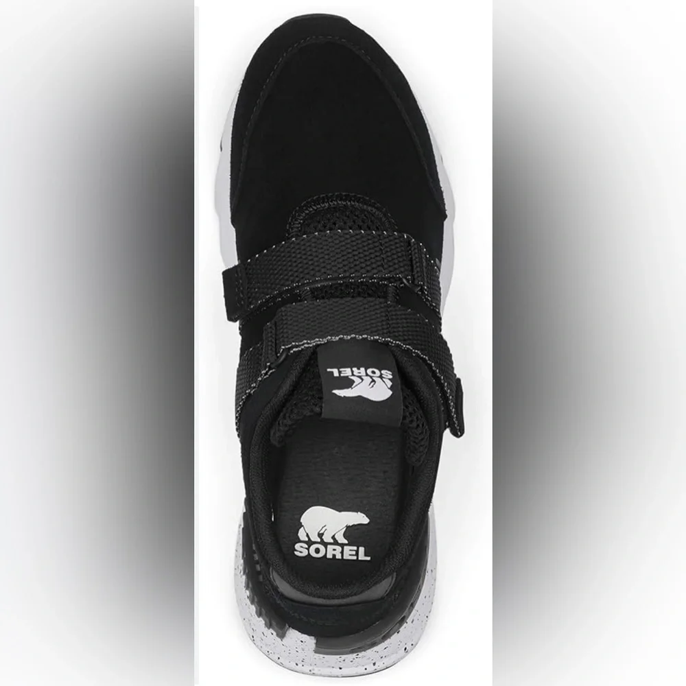 Sorel Black Suede Kinetic Lite Strap Sneaker size 7